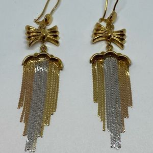 Solid 18kt Two Toned Earrings